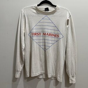 First Marines Long Sleeve Graphic Tee - White